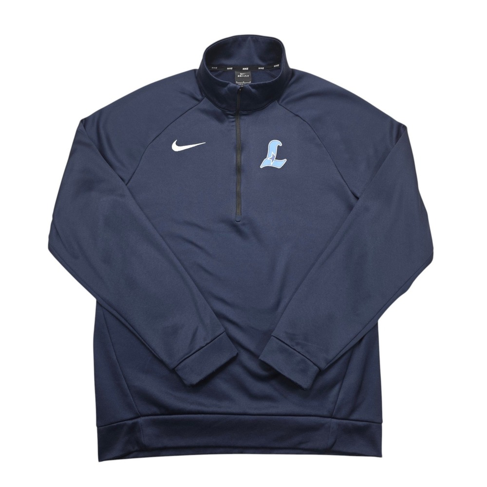 Nike Dri-FIT Mens Navy Blue Quarter Zip Pullover L Star Logo Size M